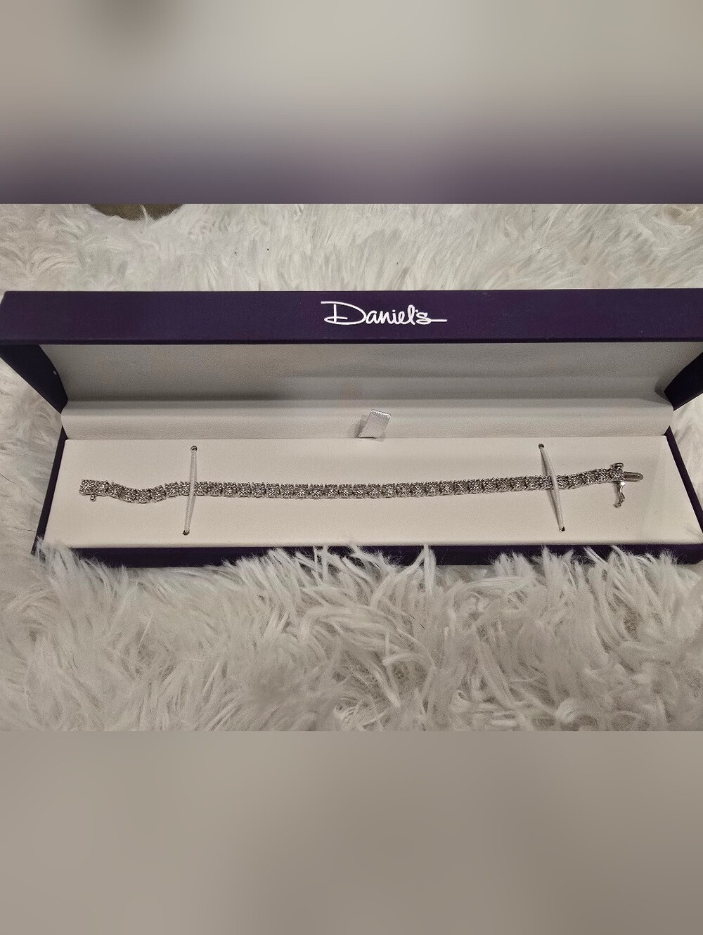 Daniels Silver Tennis Bracelet - Sparkling Clear Stones